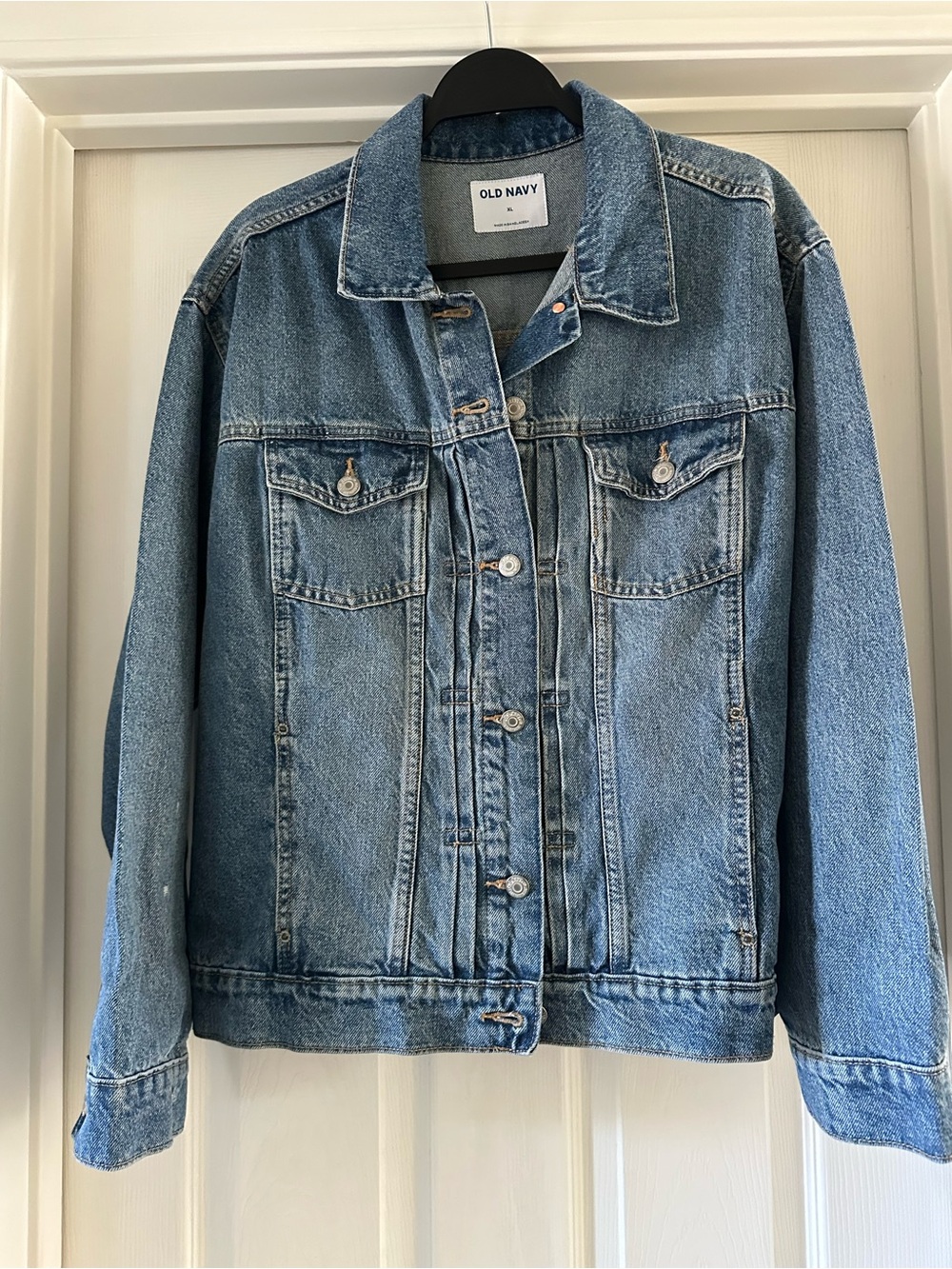 Old Navy Medium Blue Classic Denim Jacket, XL For Oversized Look